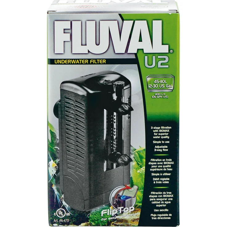 Fluval U-Serie Innenfilter für Aquarien bis 110 l, 3-Stufen-Filterung, geeignet für Süsswasser und Salzwasser – Bild 1
