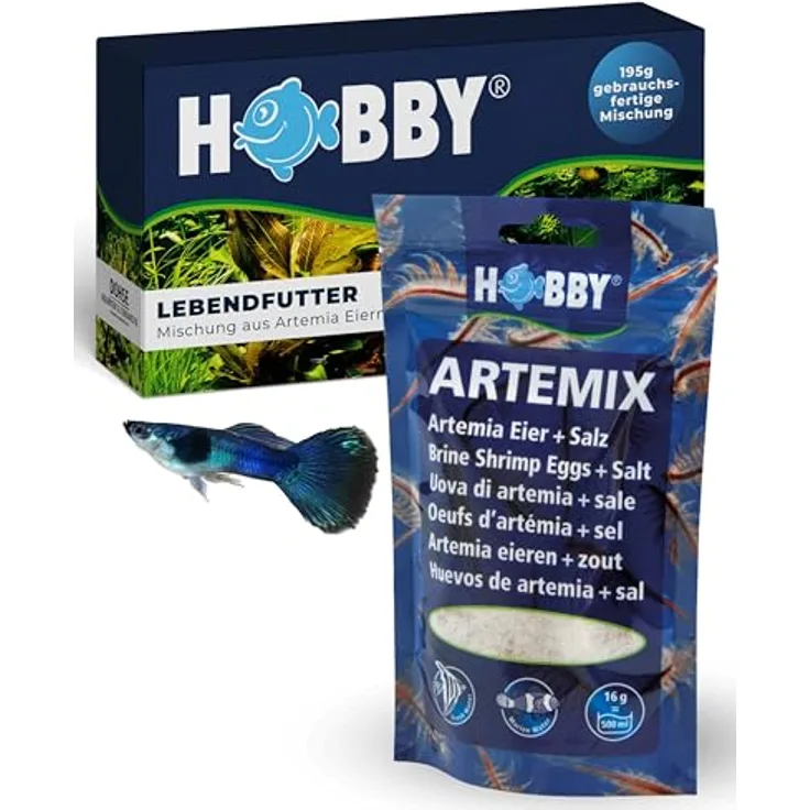 HOBBY Aquaristik Artemix, 195 g Fertigmischung aus Artemia-Eiern und Salz, sofort einsatzbereit zur Zucht von Artemia-Nauplien, ideales Aufzuchtfutter für Aquarienfische