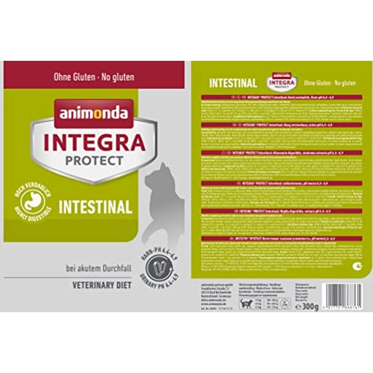 Animonda Integra Protect Intestinal, Diätfutter für Katzen mit akutem Durchfall und Erbrechen, 300g, single-Protein, glutenfreie Kohlenhydrate, ausgewogener Harn-pH 6,5-6,8 – Bild 2