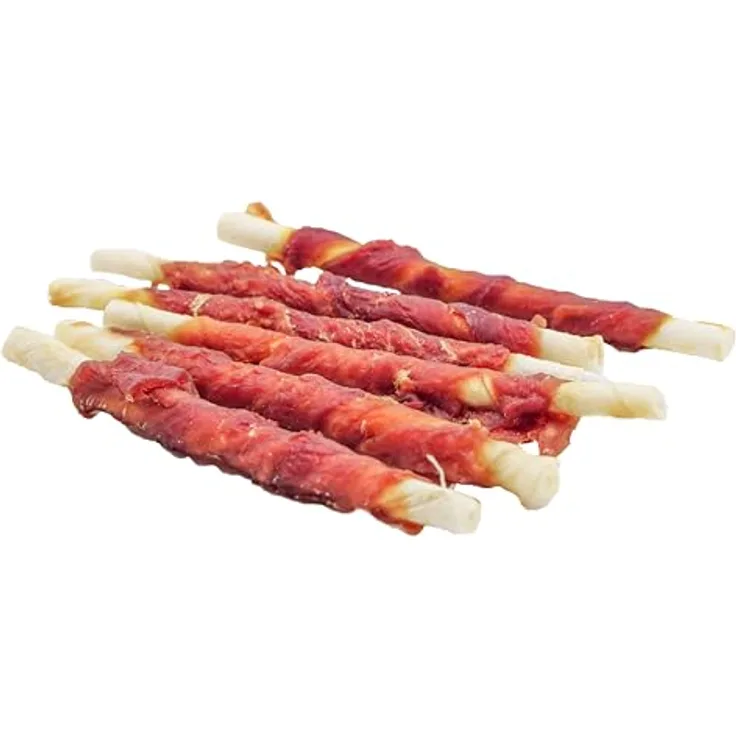 123... Hund dabei! Entenfilet Kaurolle, 16 Stück, Kaustange für Hunde, gut für die Kaumuskulatur