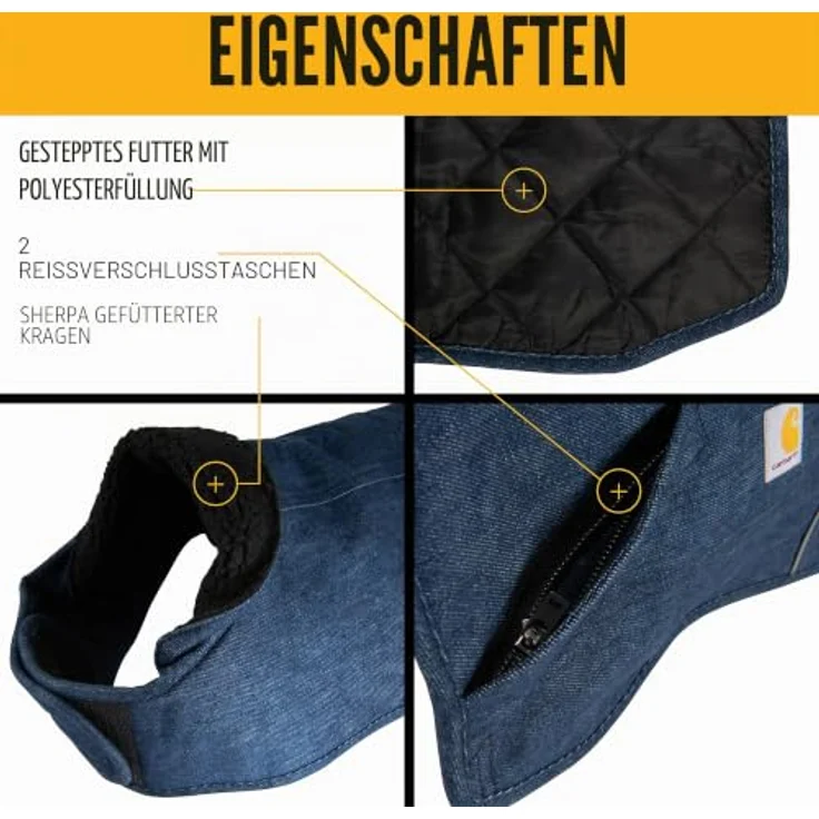 Carhartt Firm Duck Isolierter Hundemantel, Denim, strapazierfähig für kaltes Wetter, Größe M – Bild 3