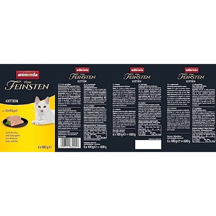 animonda vom Feinsten Kitten Nassfutter, getreidefreies Katzenfutter mit Geflügel, 6 x 100 g, ohne Zucker, mit frischen Zutaten für Kitten – Bild 2