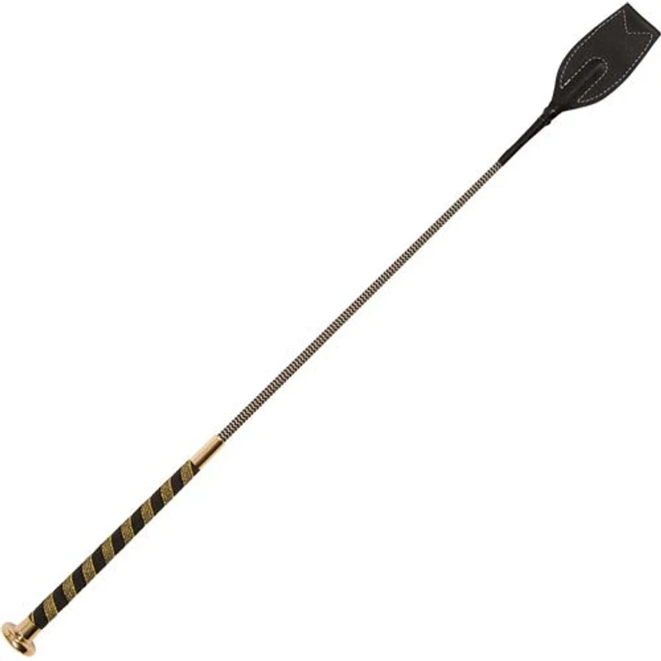 Covalliero Kerbl Springgerte mit Klatsche, gold, 65 cm, Fiberglas mit Anti-Slip Griff und silberfarbenen Applikationen – Bild 2