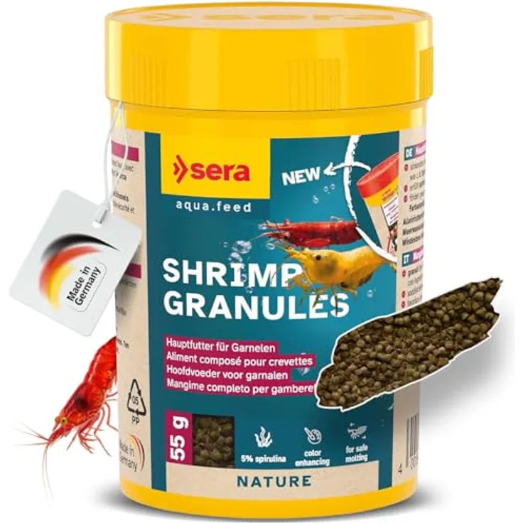 sera Shrimp Granules, Garnelenfutter für gesundes Wachstum, sinkendes Granulat, 100 ml (55 g), fördert Farbintensität und sichere Häutung