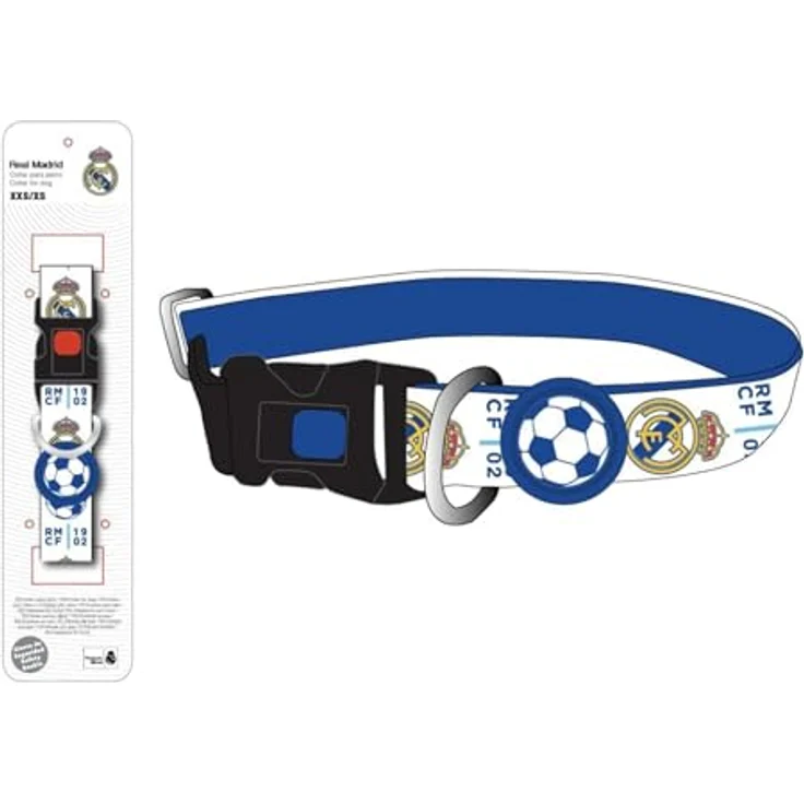 Cerda Hunde-Halsband Real Madrid S/M, verstellbar und robust aus 100% Polyester, offizielles Fan-Design für Haustiere – Bild 2