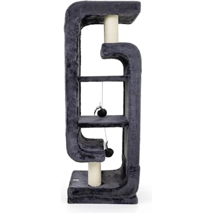 CanadianCat Company Design Kratzbaum Steve, anthrazit, 130 cm hoch, stabile Sisal-Säule, modern und funktional – Bild 2