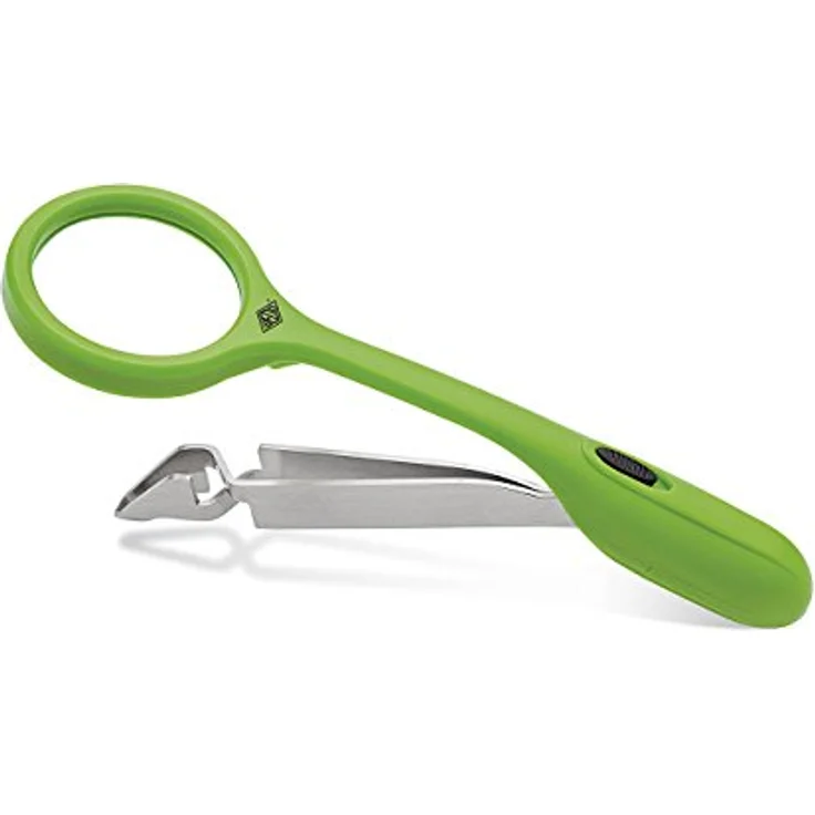 WEDO Zeckenzange Quickex mit Lupe und LED-Licht, Metallgreifarm, grün – Bild 1