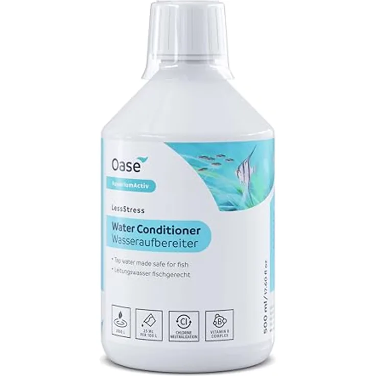 Oase 88323 LessStress Wasseraufbereiter 500 ml - Neutralisiert Schadstoffe, schützt Filterbakterien, reduziert Stress bei Zierfischen