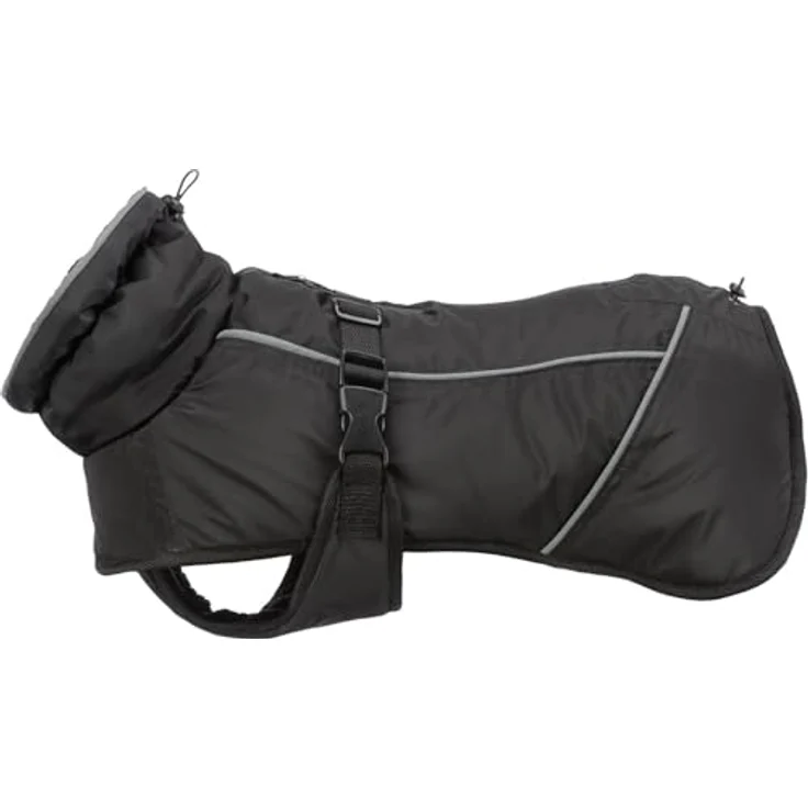 TRIXIE Hundemantel Wintermantel Brizon, schwarz, wasserdicht mit reflektierenden Elementen und verstellbaren Beinschlaufen – Bild 2