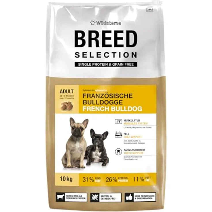 Wildsterne Breed Selection Französische Bulldogge, 10 kg | Getreidefreies Monoprotein-Trockenfutter | Von Tierärzten entwickelt, optimierte Krokette für kurznasige Hunde – Bild 1