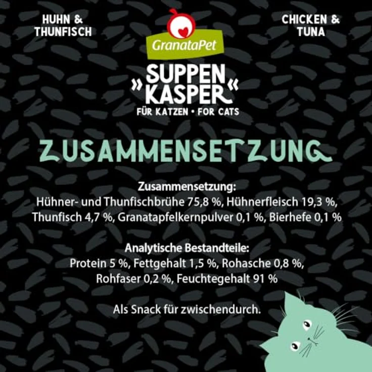 GranataPet Suppenkasper Huhn & Thunfisch, Katzensuppe, 12 x 70g, ohne Getreide, reich an Vitaminen und Mineralien – Bild 4
