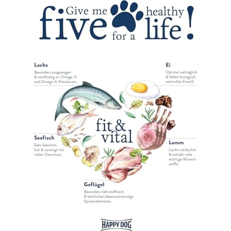 Happy Dog fit & vital Junior, Trockenfutter für Junghunde, 4 kg, ausgewogene Vollnahrung mit Neuseeland-Muschel – Bild 7