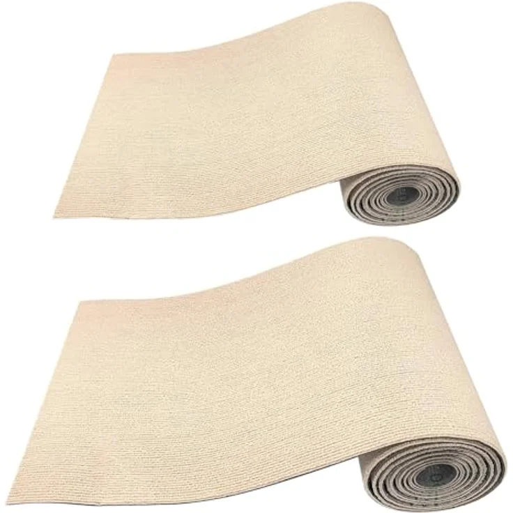 MIAOGE® Selbstklebender Kratzteppich für Katzen, 200x40 cm, beige, 2 Stück, anpassbar und leicht zu installieren – Bild 1