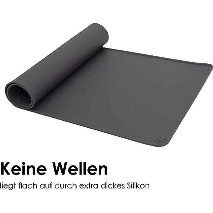 LucyBalu® Square XL Silikon Napfunterlage, 65 x 29 cm, spülmaschinenfest, rutschfest, FDA-zertifiziert, Anthrazit – Bild 3