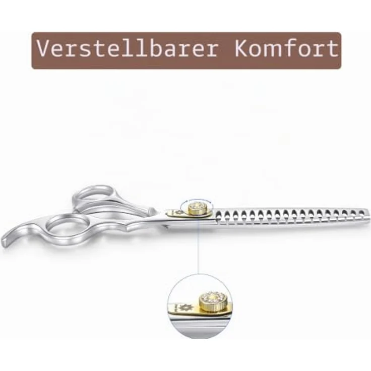 Dream Reach 7-Zoll Chunker-Fellschere, professionelle Hundepflegeschere aus 440C japanischem Edelstahl mit 25%-35% Ausdünnungsrate, geräuscharm und ergonomisch gestaltet – Bild 3
