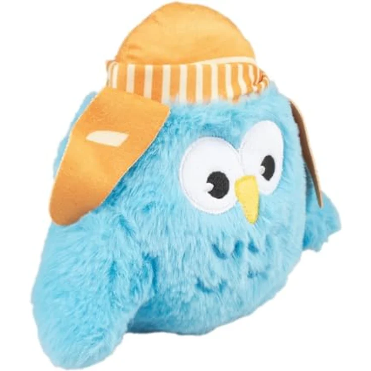 DUVO+ Plüsch-Hundespielzeug Eule Junge mit Quietscher, blau, 24 x 17 x 8 cm – Bild 1