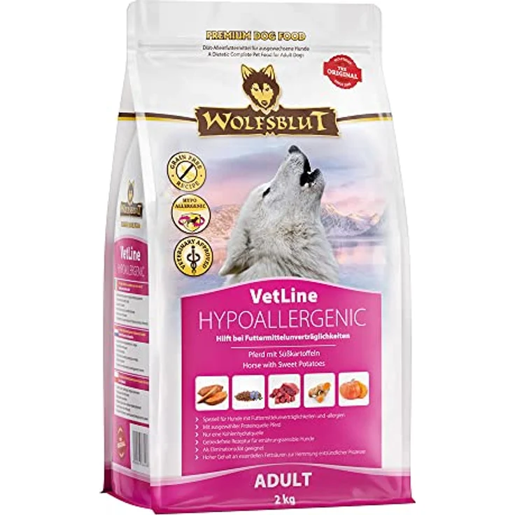 Wolfsblut VetLine Hypoallergenic, Hunde-Trockenfutter für sensible Hunde, mit Pferd und ohne Getreide, 2kg – Bild 1