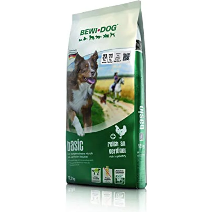 BEWI DOG Basic Hundefutter, 12,5 kg Trockenfutter ohne Weizen & Soja, 80% tierisches Eiweiß, für große, mittlere & kleine Rassen