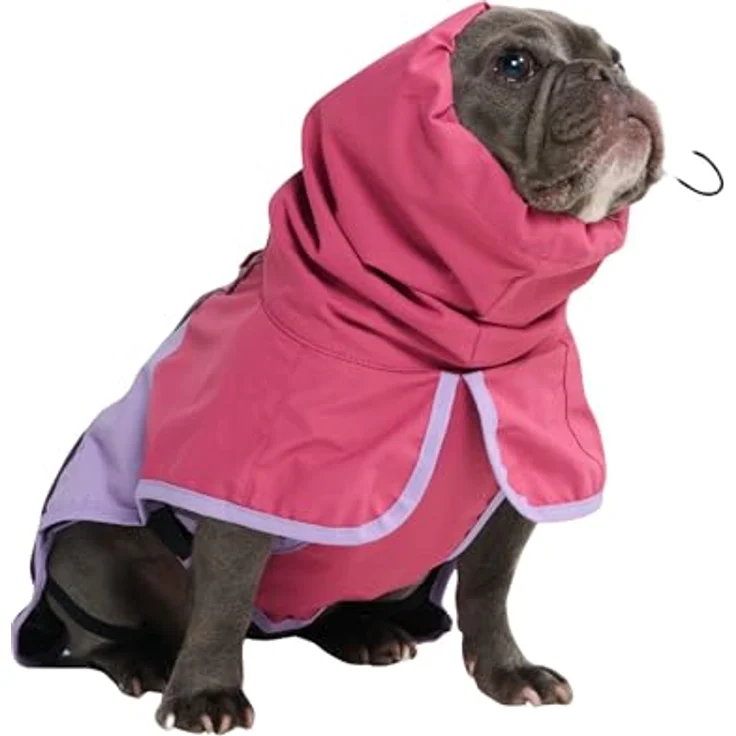Spark Paws Hunderegenmantel, wasserdicht und winddicht, reflektierend, atmungsaktiv, für kleine bis extra große Hunde, in Rosa, Flieder und Lila - XL – Bild 1