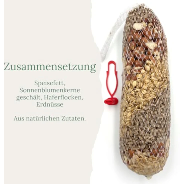 Orni Futterspirale für Wildvögel 470g | Premium Ganzjahres Vogelfutter mit Erdnüssen, Sonnenblumenkernen und Haferflocken | Aufhängbar für Meisen, Finken und Sperlinge – Bild 4