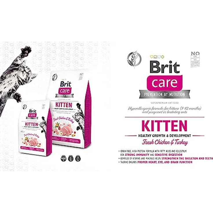 Brit Care GF Kitten Healthy Growth und Development, 2kg Trockenfutter für Kätzchen und säugende Katzen – Bild 2
