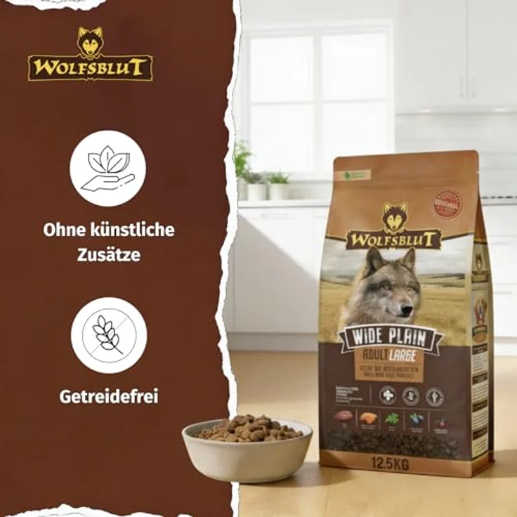 Wolfsblut Wide Plain Adult Light, Hundefutter für große Rassen mit Pferd und Süßkartoffeln, 12,5 kg – Bild 2