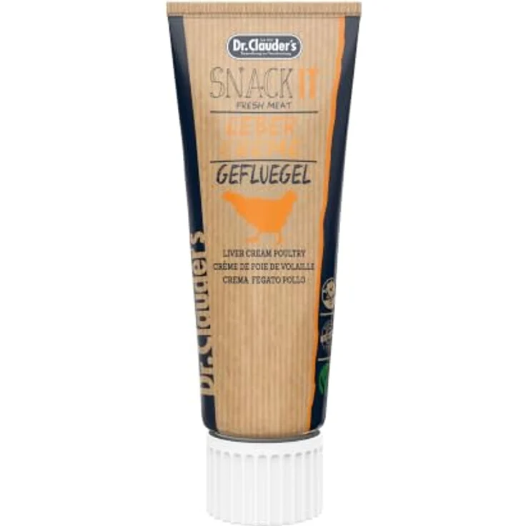 Dr.Clauder's Snack IT Leber Creme Geflügel, Paste für Hunde und Katzen mit 57% Geflügelanteil, 75 g – Bild 1