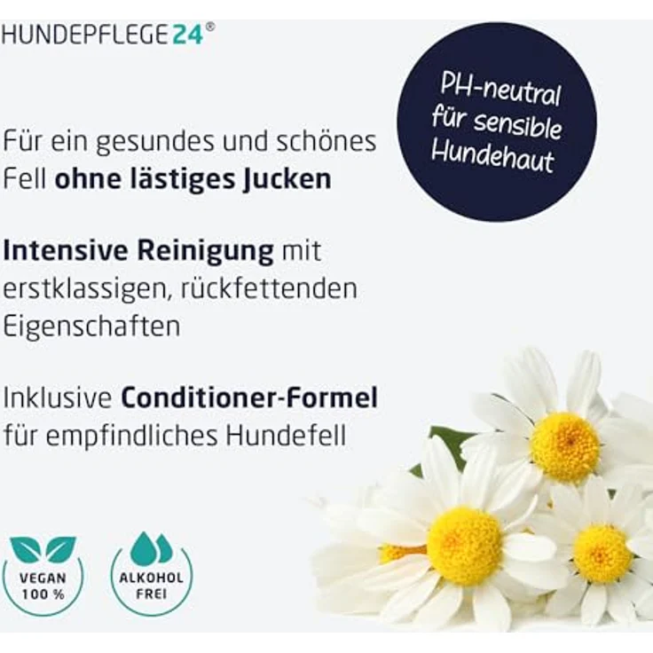 Hundepflege24 Natürliches Hundeshampoo 3in1 gegen Juckreiz, mit Fellglanzformel und Conditioner, unterstützend bei Milben, Flöhen & Pilzbefall, 500ml – Bild 3