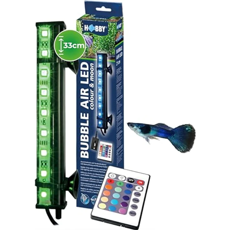 Hobby Bubble Air LED Luftvorhang, 33 cm Ausströmerleiste mit fernbedienbarer LED-Beleuchtung, Energieeffizienzklasse A+ – Bild 1