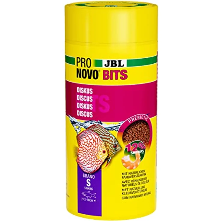 JBL PRONOVO BITS GRANO, Hauptfutter für Diskus und Buntbarsche, sinkendes Granulat, Größe S, 1000 ml, hohe Akzeptanz durch natürliche Rohstoffe – Bild 1