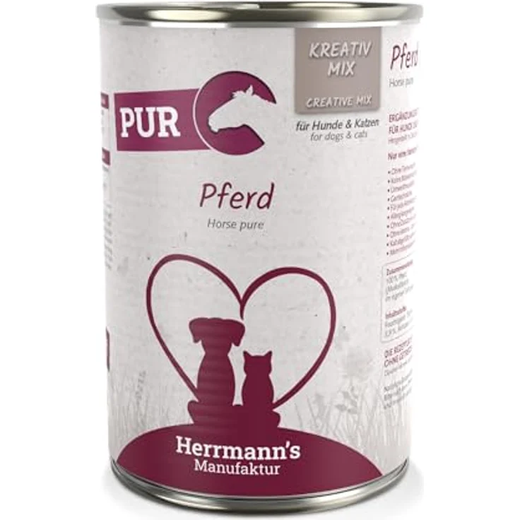 Herrmanns Manufaktur Creative-Mix Horse Pure Meat, 400 g x 6, Hunde-Nassfutter mit reiner Fütterung – Bild 1