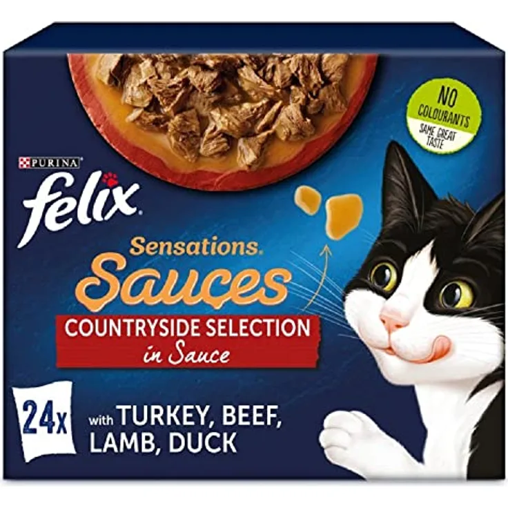 Felix Sensations Extras Gelees 12x85g, Katzenfutter in Geschmacksvielfalt vom Land mit Huhn, Rind, Lamm und Truthahn