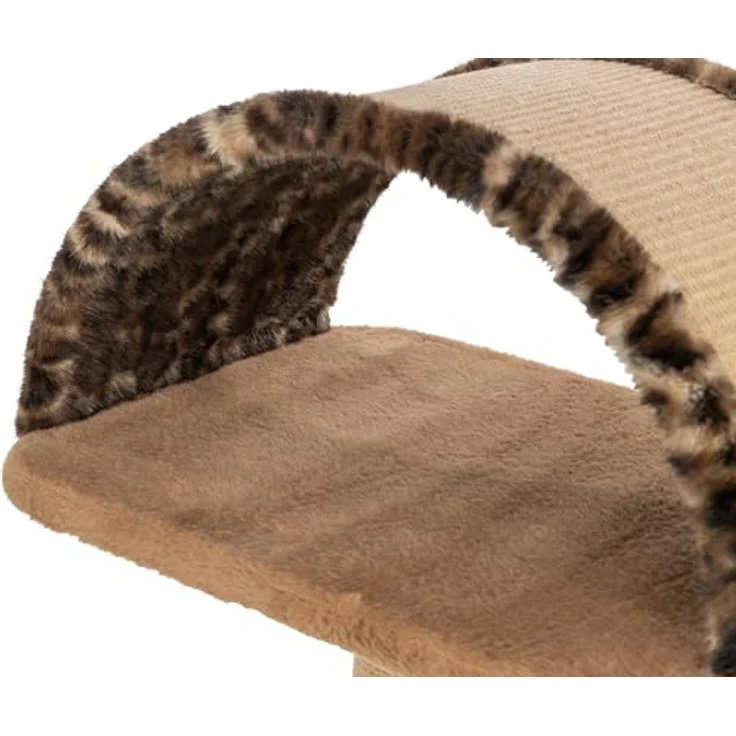 Trixie Kratzbaum Leo, mehrstöckiger Katzenbaum mit gemütlichen Liegeflächen und robusten Kratzflächen, 85 cm, braun, komfortabel & stabil - 48176 – Bild 3