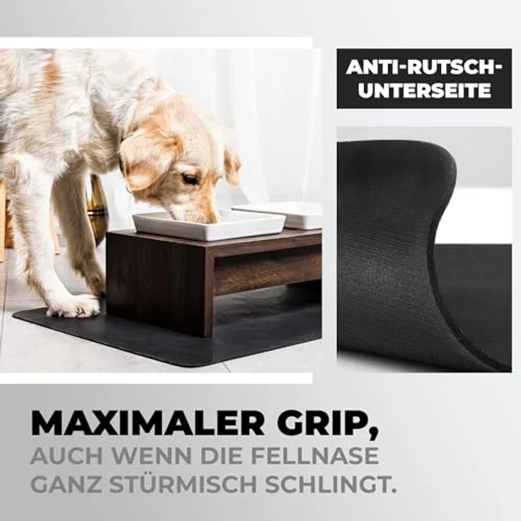 Miggo® Napfunterlage XXL 70x100 cm, saugfähig und rutschfest aus Kunstleder, schwarz – Bild 3