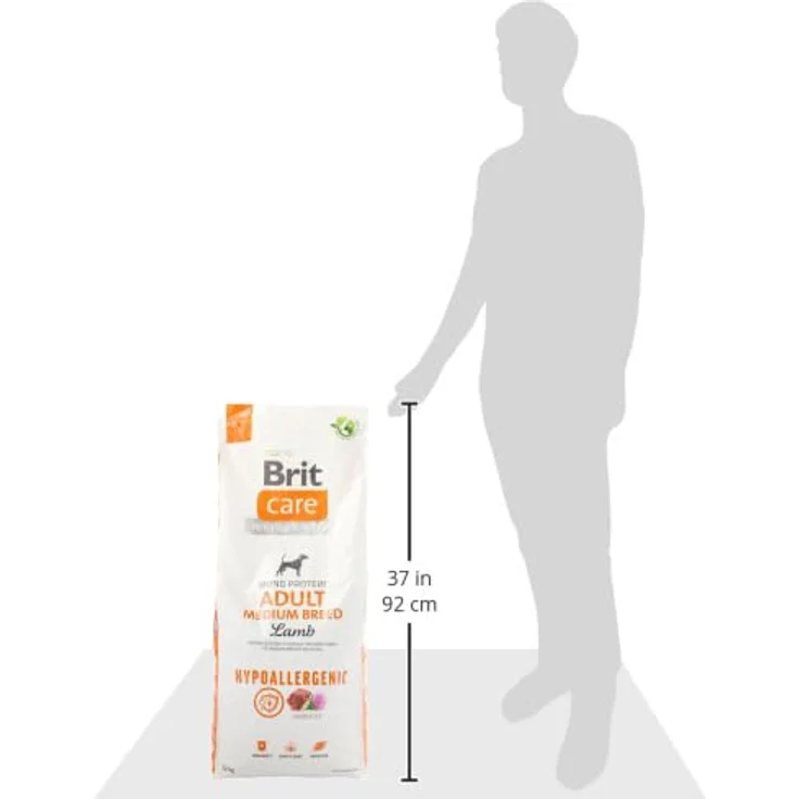 Brit Care Dog Hypoallergenic Adult Medium Breed, Hunde-Trockenfutter mit Lamm und Reis, 12 kg – Bild 2