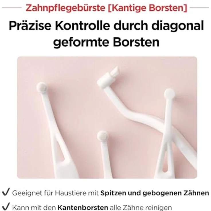 JAYU PET Zahnpflegebürste, 3 Stück - Mikro-Rundkopf mit diagonalen Borsten für Katzen und kleine Hunde, ergonomischer Griff – Bild 5