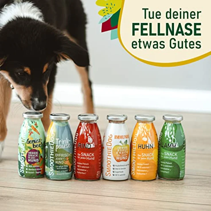 SmoothieDog Hunde Smoothie 12er Mix, flüssige Hundeleckerli mit Huhn, Rind, Lamm, Ente, Gemüsebeet - 100% natürlich, zucker- & glutenfrei, je 250ml – Bild 4
