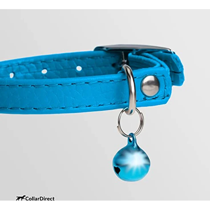 CollarDirect Katzenhalsband aus Leder, abnehmbarer Glocke und Sicherheitsgummiband, handgefertigt für Kätzchen und große Katzen – Bild 3