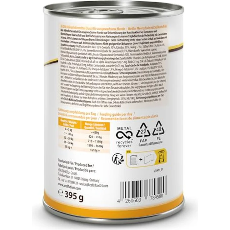 Wolfsblut VetLine Skin, Hunde-Nassfutter mit Weißem Meeresfisch zur Hautpflege, 6x395g – Bild 2