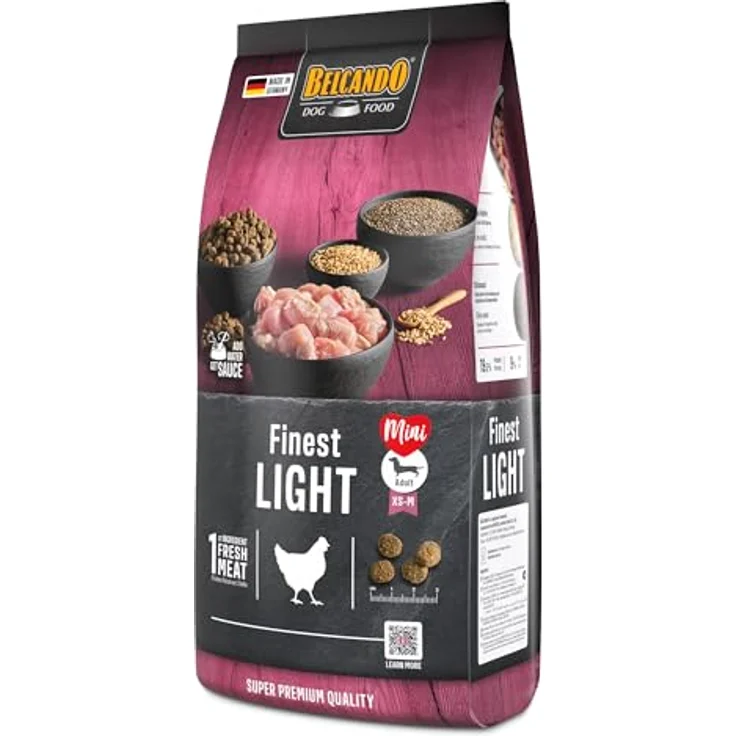 Belcando Finest Light, Trockenfutter für übergewichtige Hunde, 1 kg, mit 30% frischem Geflügel, höchster Rohfaseranteil – Bild 3