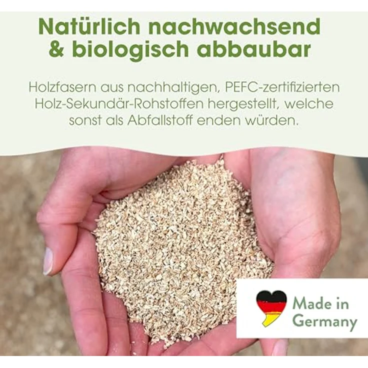 Biokat's Organic Care Wood fibres, Katzenstreu aus natürlichen Holzfasern, 11,4 kg (30 L), stark saugfähig, nahezu staubfrei – Bild 2