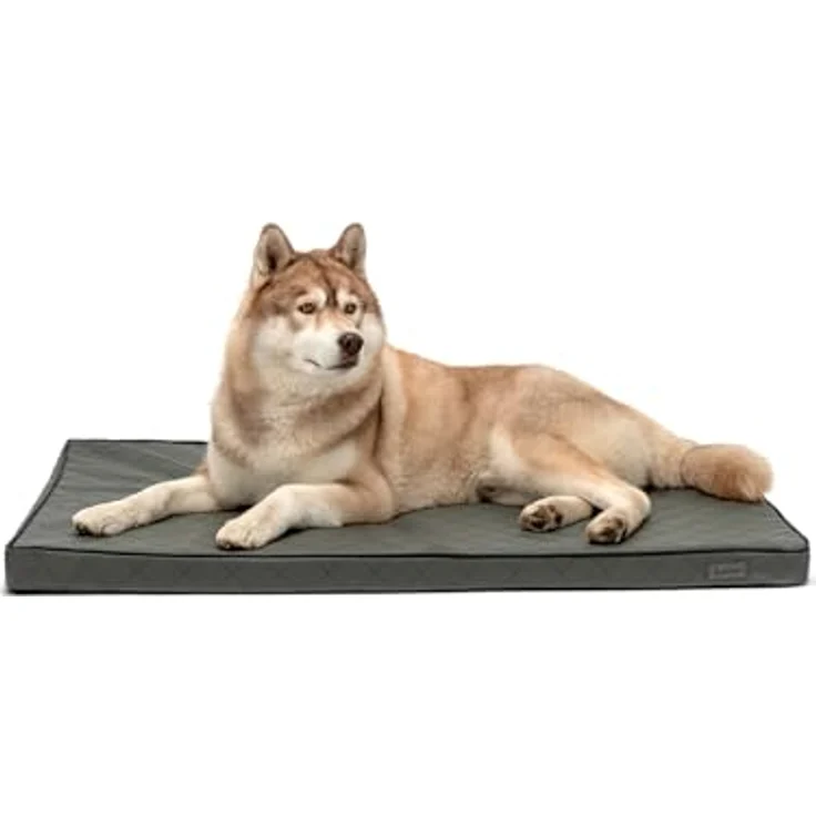 lionto Hundematte orthopädisch, gelenkschonendes Hundekissen mit Memory-Schaumstoff, 118x80 cm, grau, mit abnehmbarem Bezug und Anti-Rutsch-Belag – Bild 1