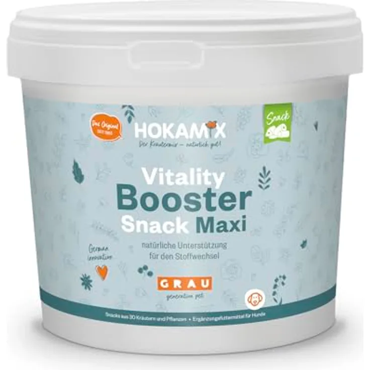 GRAU Hokamix Vitality Booster Snack Maxi, Ergänzungsfuttermittel für Hunde mit 30 Kräutern, 1 x 4,5 kg