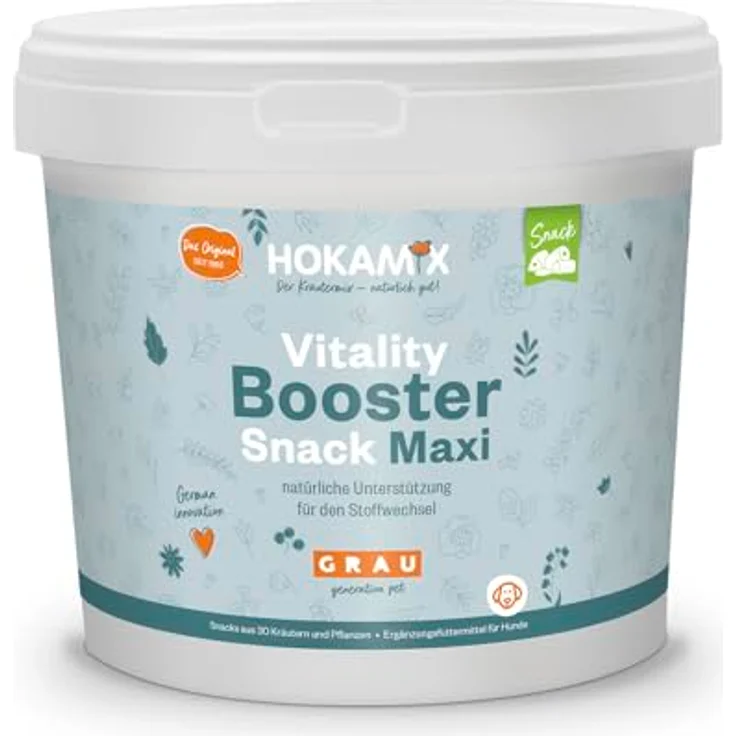 GRAU Hokamix Vitality Booster Snack Maxi, Ergänzungsfuttermittel für Hunde mit 30 Kräutern, 1 x 4,5 kg – Bild 1
