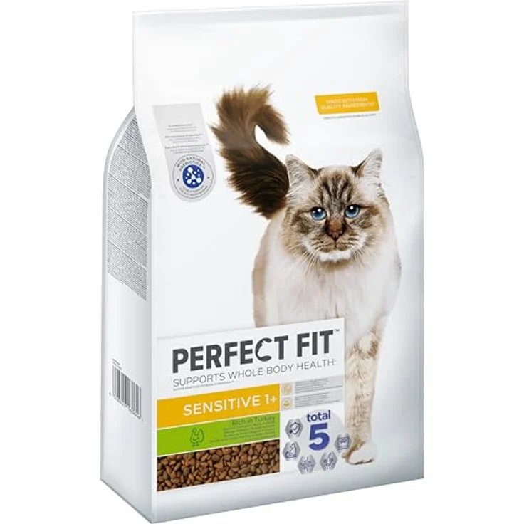 Perfect Fit Adult Trockenfutter für erwachsene, sensitive Katzen ab 1 Jahr – Truthahn, 7 kg, mit Zink, Taurin und Präbiotika für gesunde Haut, Fell und Verdauung – Bild 1