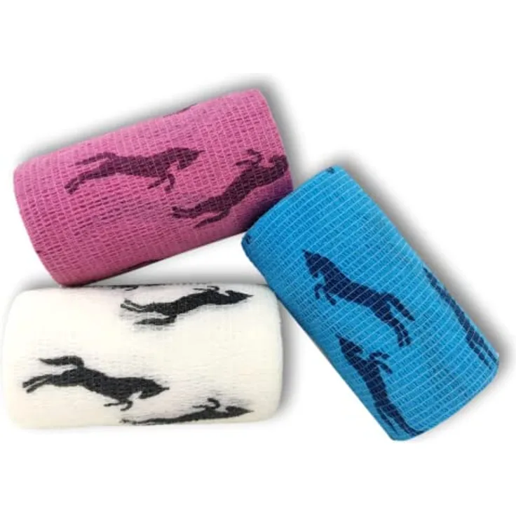 LisaCare Haftbandage selbstklebend, 3er Set elastische Pferdebandage, 10cm x 4,5m, atmungsaktiv, schmutz- und wasserabweisend, zertifiziertes Medizinprodukt