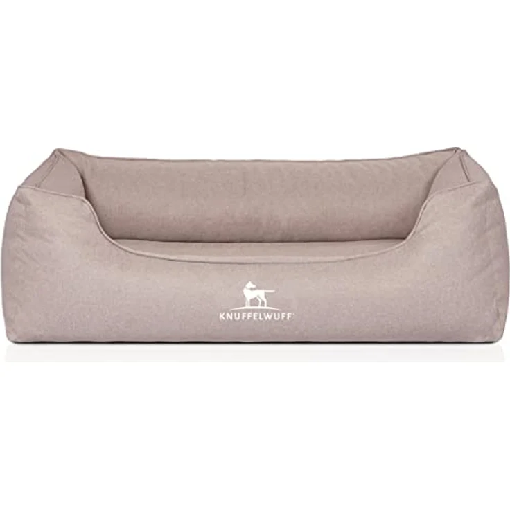 Knuffelwuff Hundebett Luisa, Orthopädisches Veloursbett mit Memory Foam, Sunshine Edition S 70 x 50cm Beige, abnehmbarer und waschbarer Bezug, rutschfester Unterboden, für große, mittelgroße und kleine Hunde – Bild 2