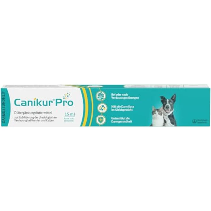 CANIKUR PRO Diät-Ergänzungsfuttermittel zur Unterstützung der natürlichen Darmflora für Hunde und Katzen, 15ml Paste mit Pro- und Präbiotika – Bild 1