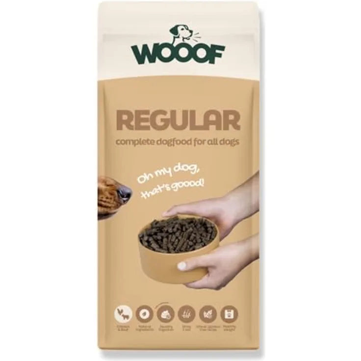 WOOOF Regular 18kg kaltgepresstes Hundefutter mit Rindfleisch, weizenfrei, natürliche Zutaten, leicht verdaulich