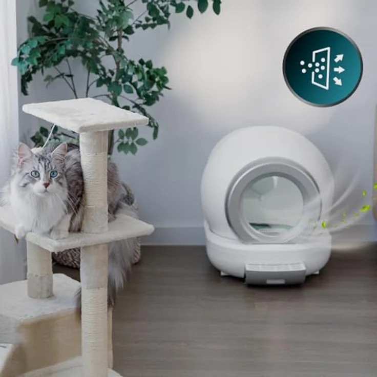 Cecotec Pumba 7000 CleanKitty Compact, Automatische Katzentoilette mit Selbstreinigung, 65L Kapazität, WiFi Steuerung, Leises Design, Infrarotsensor, Dreifaches Desodorierungssystem – Bild 5